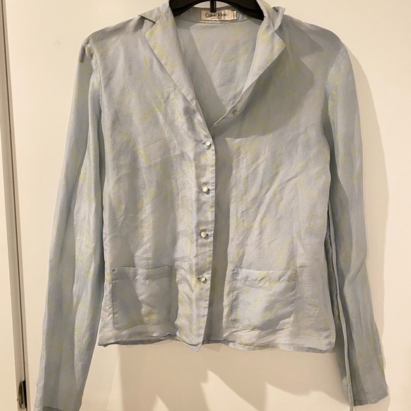 Vintage Calvin Klein silk button-down shirt - Picture 1 of 5